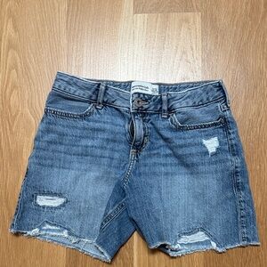 abercrombie kids Distressed Blue Denim Shorts